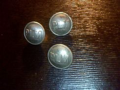 Boutons Anciens  D Uniforme  Chemin De Fer PLM Paris Lyon Marseille En  Metal Gris Marque AM Et Cie Paris - Boutons