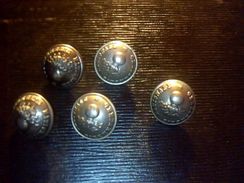 Militaria Boutons Anciens  D Uniforme Gendarmerie Nationale Lot De 5 Marque AM & Cie En Metal Gris Argenté** - Botones