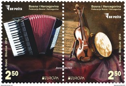 BOSNIA HERZEGOVINA /BOSNA I HERZEGOVINA - EUROPA 2014- "INSTRUMENTOS MUSICALES "-  SERIE De 2 V. - 2014