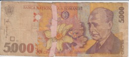 Romania - 5000 Lei 1998 - Roumanie