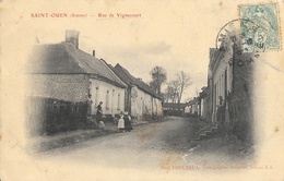 St Saint-Ouen (Somme) - Rue De Vignacourt - Photographe Paul Lheureux, Carte Animée - Saint Ouen