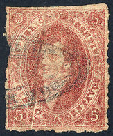 ARGENTINA: GJ.20, 3rd Printing, VERTICAL PAPER FOLD Variety, With The Scarce Doubl - Used Stamps