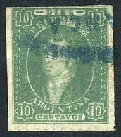 ARGENTINA: GJ.23, With Blue Cancel Of SAN JUAN, VF Quality! - Gebruikt