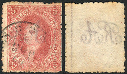 ARGENTINA: GJ.25, Typical Example From 4th Printing, Worn Impression, Dark Rose, Wi - Used Stamps