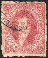 ARGENTINA: GJ.25, 4th Printing, With Double Ellipse Cancel Of ROSARIO WITHOUT FRANC - Gebruikt