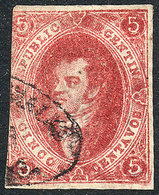 ARGENTINA: GJ.26, 5th Printing, With Vertical Line Watermark Var. (left Sheet Margi - Oblitérés