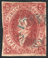 ARGENTINA: GJ.26A, 5th Printing, PURPLE-CARMINE (scarce) With The Rare Small Circl - Oblitérés