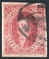 ARGENTINA: GJ.33b, 7th Printing Imperforate, PARTIAL DOUBLE IMPRESSION, With 4 Hug - Gebruikt