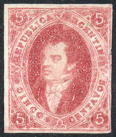 ARGENTINA: GJ.34, 8th Printing, Unused, Carmine Rose, VF Quality! - Used Stamps