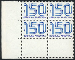 ARGENTINA: GJ.1860ACJ, Ribbons 150P. Printed On Phosphorescent Chalky Paper, Block - Andere & Zonder Classificatie