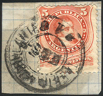 ARGENTINA: GJ.38, On Fragment, Cancelled "ESTAFETA AMBULANTE 1 - F.C.S.", VF, Ra - Autres & Non Classés