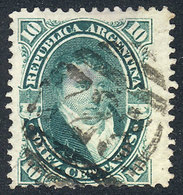 ARGENTINA: GJ.39b, Belgrano 10c. Ribbed Paper, With Extremely Rare ENGLISH "723" - Autres & Non Classés