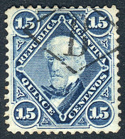ARGENTINA: GJ.40, San Martín 15c., With "B" Carteria Cancel In Rhombus, VF Quali - Other & Unclassified