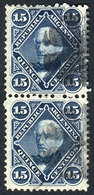 ARGENTINA: GJ.40, 15c. San Martín Pair With Mute Cancel Of Buenos Aires, VF Quality - Autres & Non Classés