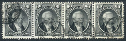 ARGENTINA: GJ.43, Posadas 60c. Used Strip Of 4, Excellent Quality! - Andere & Zonder Classificatie