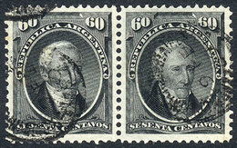 ARGENTINA: GJ.43, 60c. Posadas Pair With Buenos Aires Datestamp, VF! - Other & Unclassified