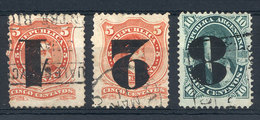 ARGENTINA: GJ.45a + 46a + 47a, 1877 Provisionals, Complete Set Of 3 Values With INV - Autres & Non Classés