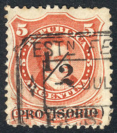 ARGENTINA: GJ.60, With The Rare Rectangular Datestamp Of ESTACIÓN FERRARI, VF! - Autres & Non Classés