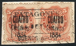 ARGENTINA: GJ.76, Pair On Fragment With Rectangular Datestamp Of PATAGONES, VF! - Autres & Non Classés