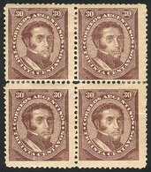 ARGENTINA: GJ.91, 1888 30c. Dorrego, Block Of 4, Mint Original Gum, Fine Quality (p - Andere & Zonder Classificatie