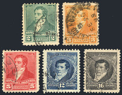 ARGENTINA: GJ.139 + Other Values, Lot Of 5 Used Stamps UNWATERMARKED Variety, Very - Andere & Zonder Classificatie