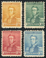 ARGENTINA: GJ.187, 4 Perforated Trial Color Proofs, With Watermark And Gum, Interes - Other & Unclassified