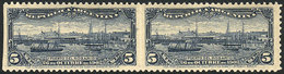 ARGENTINA: GJ.273PV, 1902 Port Of Rosario, Pair IMPERFORATE VERTICALLY, With Small - Other & Unclassified