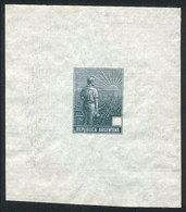 ARGENTINA: GJ.317, 1911 Plowman, DIE PROOF Without Face Value, Printed In Bluish Gr - Andere & Zonder Classificatie