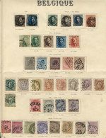 BELGIUM: Collection In Very Old Album Pages, Including Scarce And Interesting Stamp - Collections