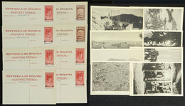 BOLIVIA: 8 Postal Cards With Interesting Views On Back, Very Thematic: Cities, Road - Bolivië