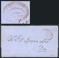 BOLIVIA: Entire Letter Sent To La Paz On 17/MAY/1866, With Red Marking "COCHABAMB - Bolivia