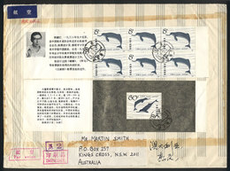 CHINA: Sc.1645a + 1646a, 1980 Dolphins, The 2 Booklet Panes On A Cover Sent To Aust - Autres & Non Classés