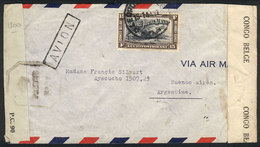 BELGIAN CONGO: Airmail Cover Sent To Argentina On 18/JA/1944 Franked With 15Fr., Wi - Other & Unclassified