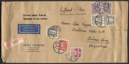 DENMARK: Registered Airmail Cover Sent To Argentina On 16/OC/1946, With Colorful Po - Andere & Zonder Classificatie