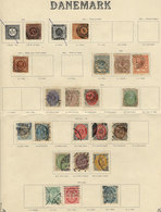 DENMARK: Collection In Very Old Album Pages, Including Scarce And Interesting Stamp - Andere & Zonder Classificatie