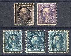 UNITED STATES: Sc.339 X3 + 341/2, All With Watermark Double-line Letters And Perfor - Andere & Zonder Classificatie