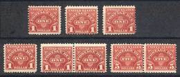 UNITED STATES: OFFICIAL STAMPS: Small Lot Of Sc.J77 And J78, Mint Original Gum, Fin - Dienstzegels