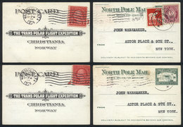 UNITED STATES: 18/JUN/1925: 2 Postcards Of Amundsen's Transpolar Flight Expedition - Postal History