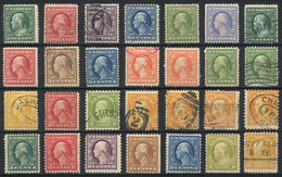 UNITED STATES: Lot Of Definitive Stamps Issued Between 1908 And 1923 Approx., Mixed - Other & Unclassified