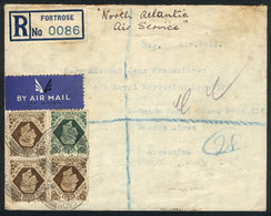 GREAT BRITAIN: Registered Airmail Cover Mailed From Fort Rosse To Argentina On 16/D - Dienstzegels