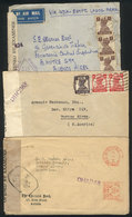 BRITISH INDIA: 3 Covers Sent To Argentina In 1944, All With Interesting CENSOR Mark - Other & Unclassified
