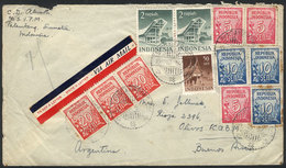 INDONESIA: Cover Sent To Argentina On 10/OC/1952, Unusual Destination! - Indonesië