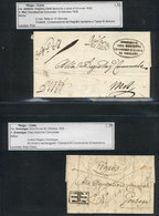 ITALY: Collection Of 56 Letters With Pre-stamp Markings And Stampless Letters (used - Lombardo-Vénétie