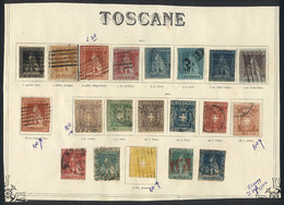ITALY: Collection In Old Worldwide Album Page, Including High And Rare Values (some - Tuscany