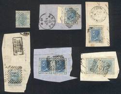 ITALY: Sc.35 (Sa.26), 8 Examples (single + 5 Fragments), Used, Interesting Cancels, - Non Classés