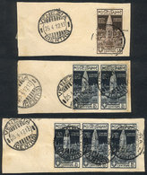ITALY: Sc.124/5 (Sassone 97/98), Used On Fragments Postmarked VENEZIA 25/APR/1912 ( - Non Classés