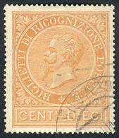 ITALY: Sa.1, 1874 10c. Orange-ocher, Fantastic Example Used In Genova, Excellent Qu - Non Classés