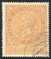 ITALY: Sa.1, 1874 10c. Orange-ocher, Fantastic Example Used In Genova, Excellent Qu - Zonder Classificatie