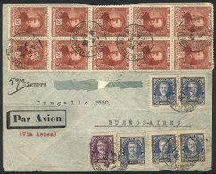 MONACO: Airmail Cover With Spectacular Postage Of 10Fr., Including Sc.122 X5 (value - Andere & Zonder Classificatie