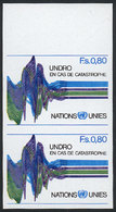 UNITED NATIONS - GENEVE: Sc.82, 1979 80c. Seismography, Rare IMPERFORATE PAIR, MNH, - Neufs